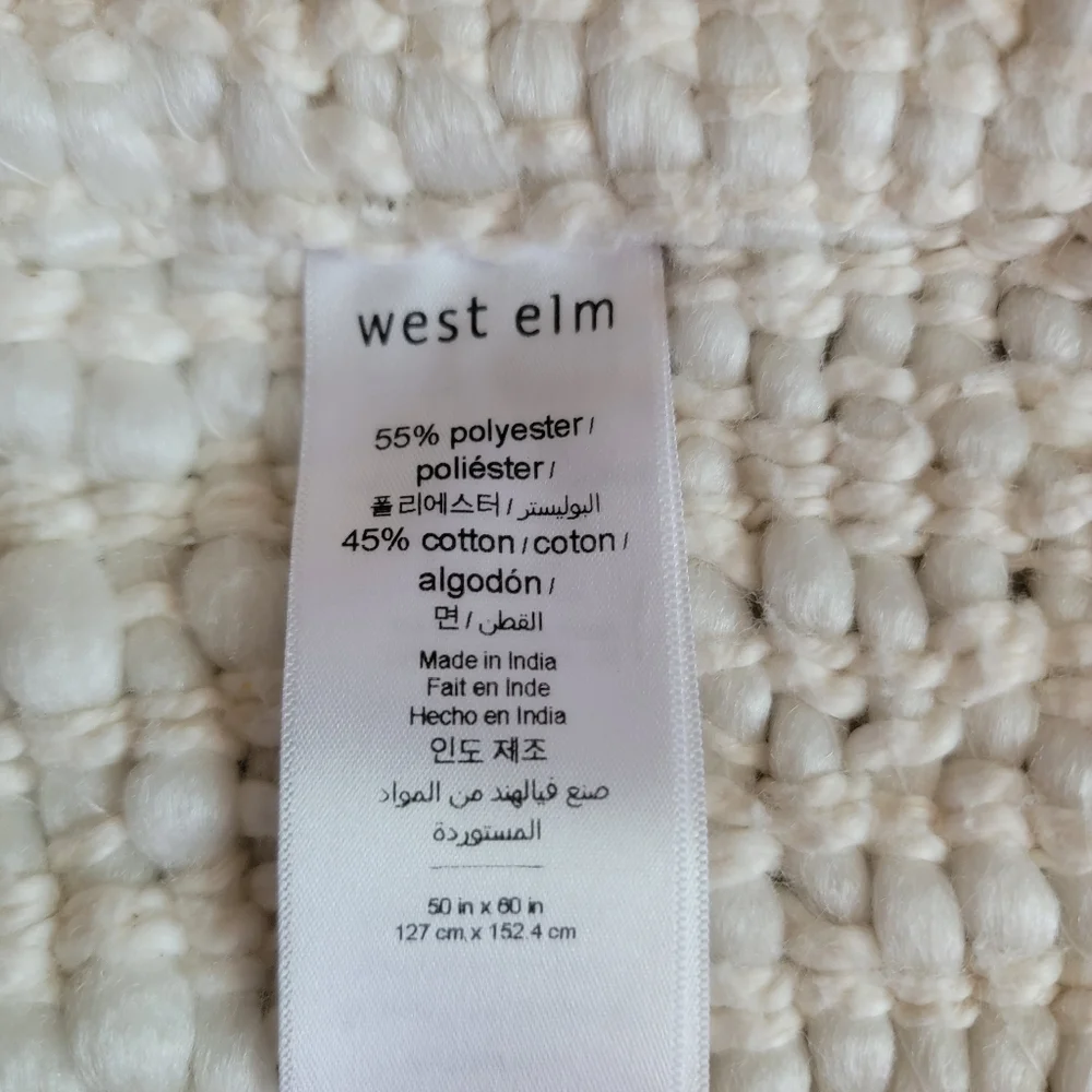West Elm Basket Weave Throw Blanket